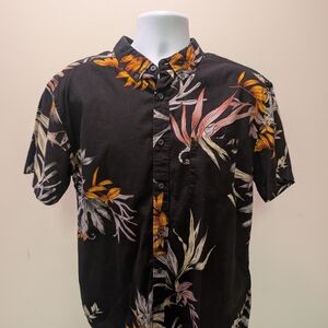 Quiksilver Black Floral Men's Shirt